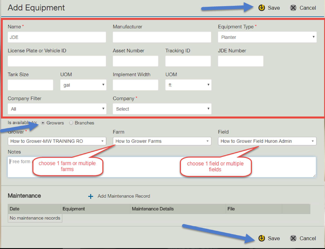 Adding Equipment – AgVerdict Help Page